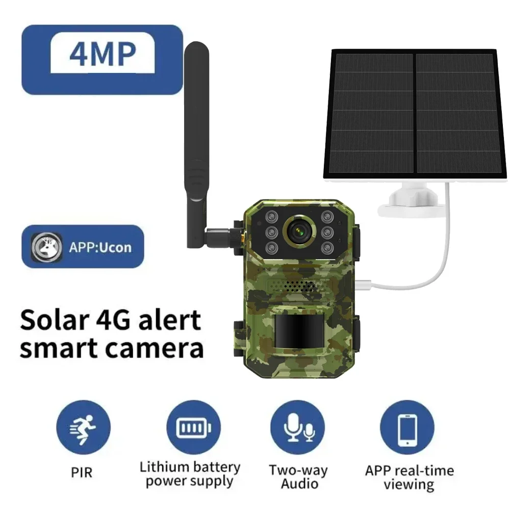 Europe 4G LTE Cellular Wildlife Live Streaming Trail Battery Solar PIR Motion Alert Game Camera 940nm No Glow Night Vision IP66