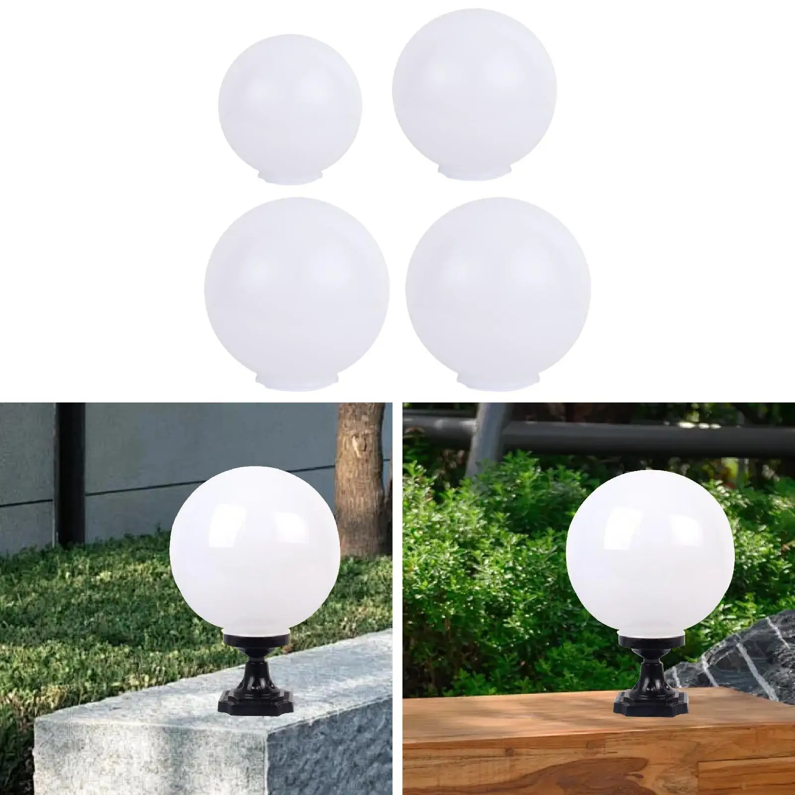 

Ball Shape Outdoor Globe Lamp Shade Round Wall Lamp Globe Weatherproof Lamp Cover for Garden Light Decoration Column Lighting