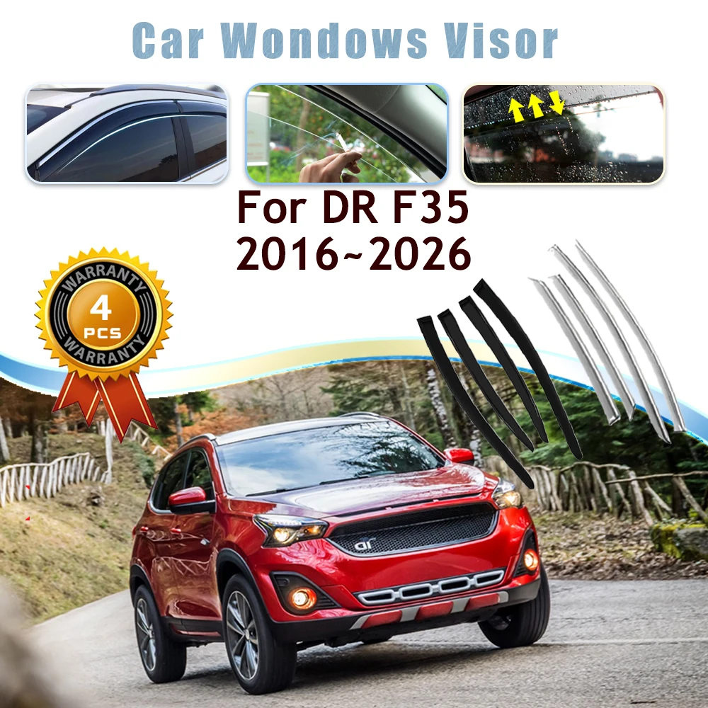 

Car Window Visors For DR F35 Chery Tiggo 7 Fly Qoros Young 2016~2026 Waterproof Sun Snow Guard Deflector Awning Auto Accessories