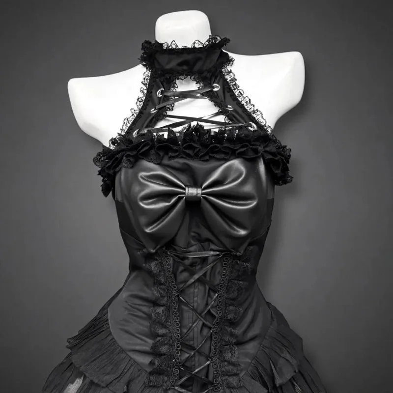 Y2k القوطي الشرير لوليتا ضمادة فستان تانك القمم قصيرة الأكمام قصيرة القمم المرأة الصيف فساتين جديدة سموك مجموعات تأثيري الملابس Treny