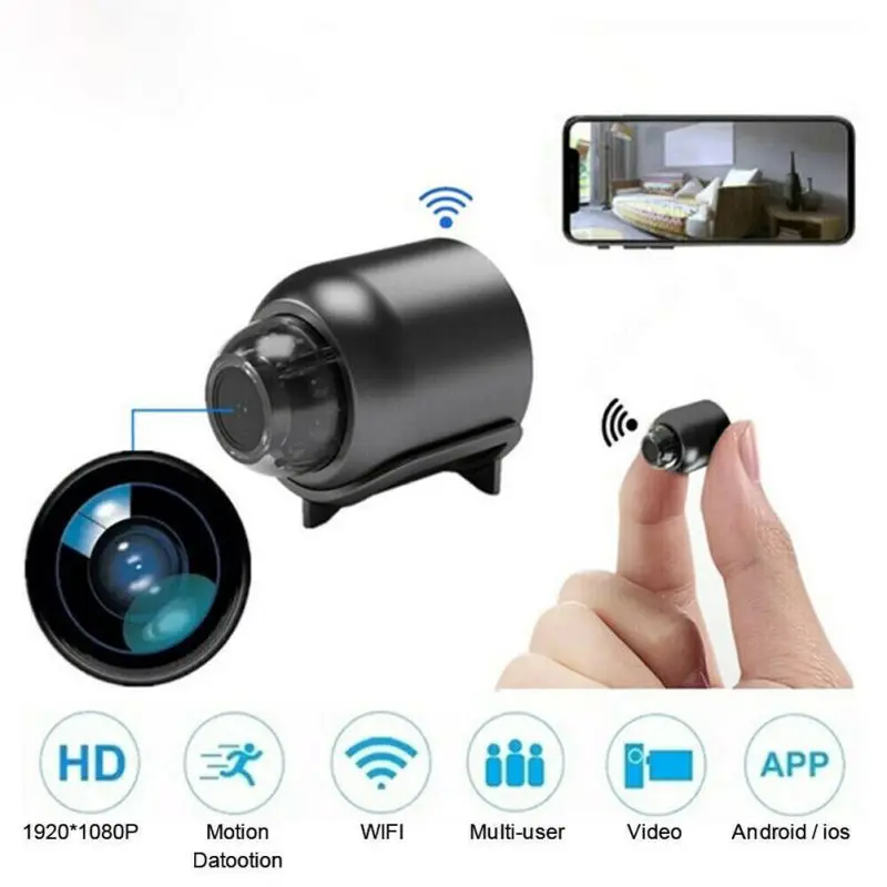 Wireless Wifi Mini Camera 140° Wide Angle Baby Monitor IP Cam 1080P Surveillance Security Night Vision Motion Detect Camcorder