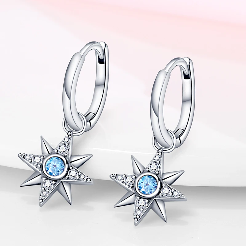 Hot Sales Pink Heart-Shaped Women Earrings 925 Sterling Silver Angel Dreamcatcher Star Earrings Fashion Birthday Jewelry Gifts image 4