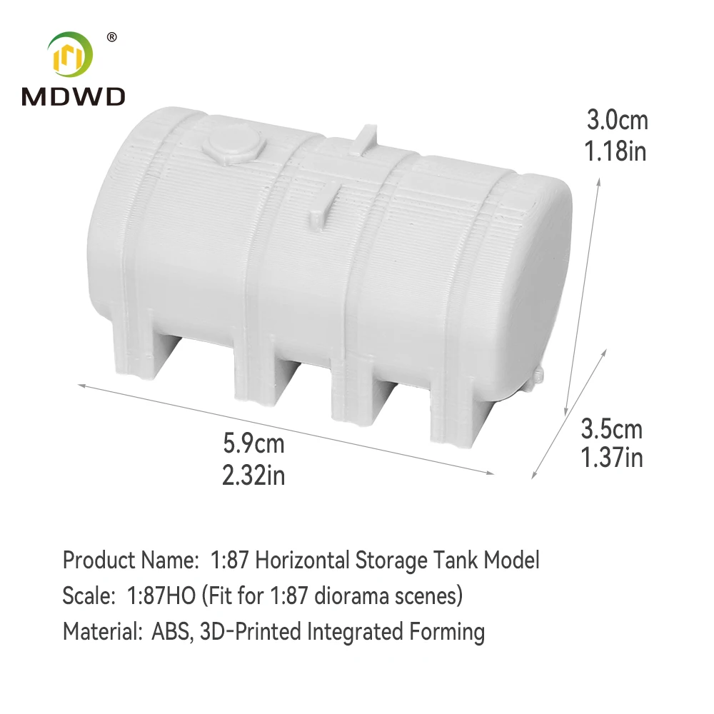 5PCS 1:87 HO Storage Tank Model Kit - 3D Printed Building Blocks DIY Unpainted Ornament for Industrial City Diorama Scene