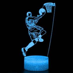 Acrylic Basketball Sport 3D Illusion Lamp LED Night Light Gift For Kids Child Nightlight Bedroom Table Desk Decor Table Lamps