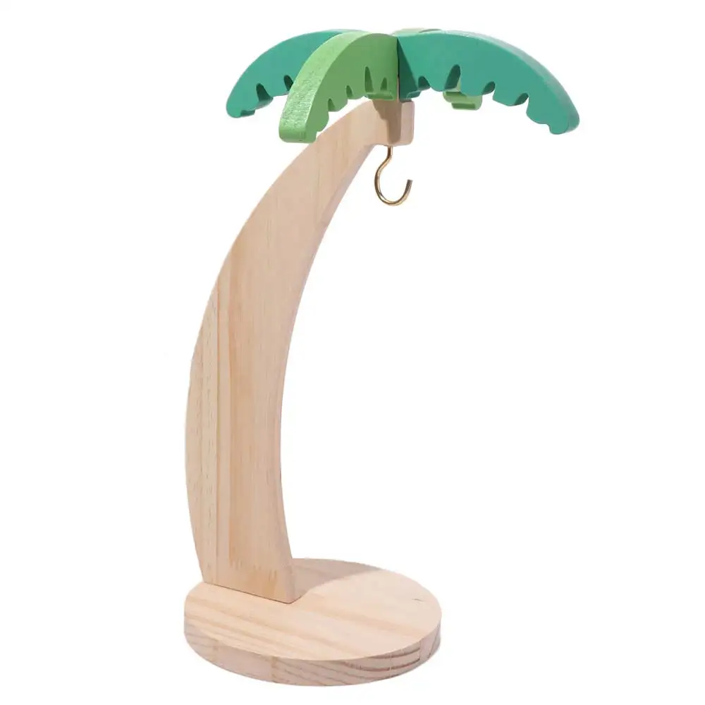 Keep Bananas Fresh Wooden Banana Rack Simulated Leaf Space Saving Fruit Vertical Storage Rack with Hook Creative