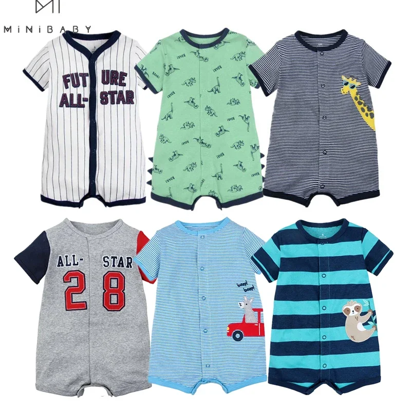 2022 Baby Girls Summer Cotton Jumpsuits Rompers 0-24m Twins Costume