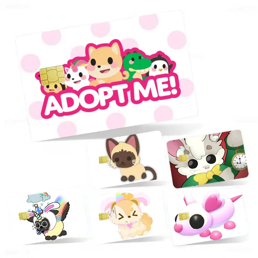A-Adopts Me Game 4pcs 1Set Film Skin for Debit Credit Bank Visa Card Decal Cover