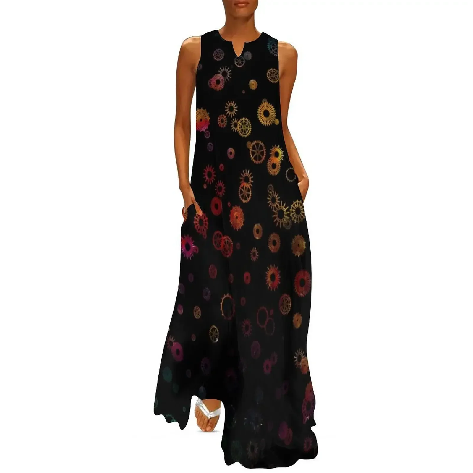 

rainbow space steampunk Long Dress chic and elegant woman dress party dresses woman dress summer african dresses for woman