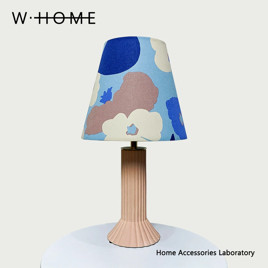 Skirt hem fabric desk lamp imported Liberty cream medieval children's bedroom ambient light gift