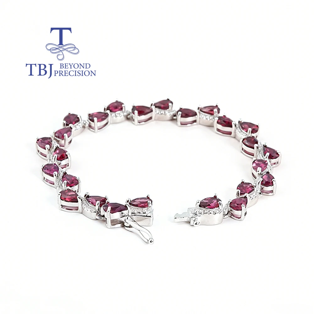2026, Elegant 925 Sterling Silver bracelet Natural pear 4*6mm Rhodolite Garnet fine Jewelry for Women's Engagement banquet gifts