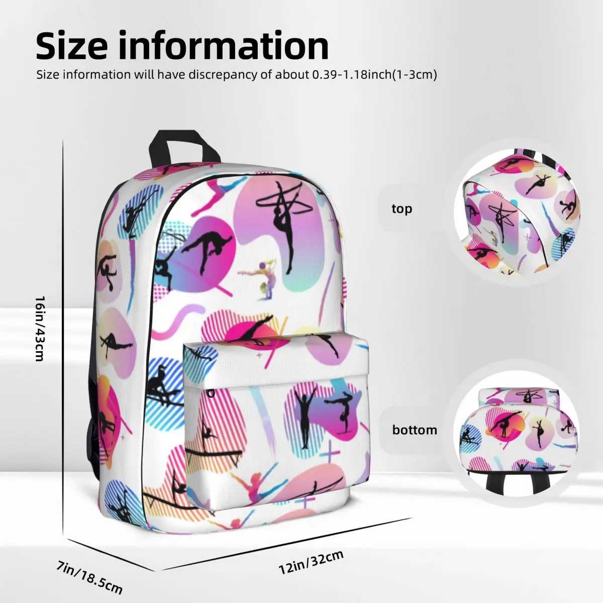 Gymnastics Print Backpack Sport Funny Trekking Backpacks Xmas Gift Youth Colorful Breathable School Bags Funny Rucksack