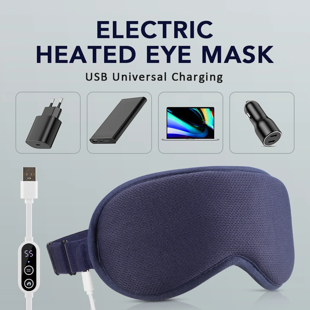 Hot Compress Eye Mask Electric Heated Eye Sleeping Eyeshades for Relieve Eye Strain Dark Circles Smart Timing Sleeping Mask - Image 4