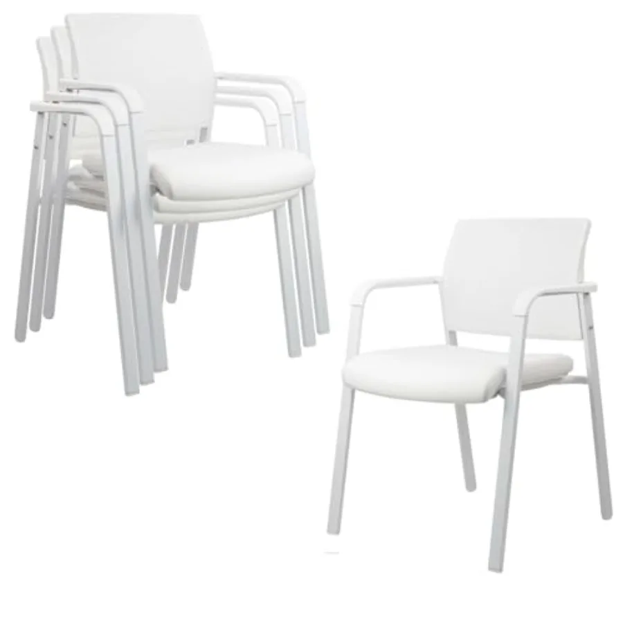 

Складные офисные стулья с сетчатой спинкой, утолщенным кожаным сиденьем и подлокотниками, эргономичной поясничной опорой для гостей, приемных, зон ожидания, конференц-залов