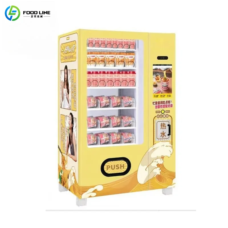 Customized Large Capacity Instant Noodle Vending Machine Heating Function Multi-Payment 24H Hot Food Vending Device