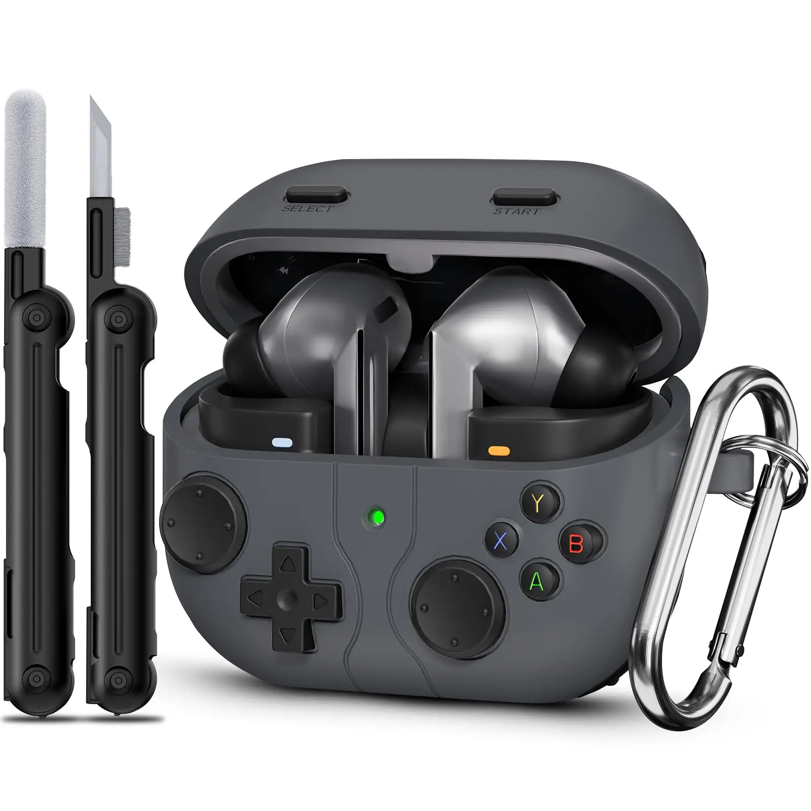 New for Samsung Galaxy Buds 3 FE/3 Pro/3 Case Silicone Classic Game Player Design with Cleaning Kit for Samsung Galaxy Buds 3 FE