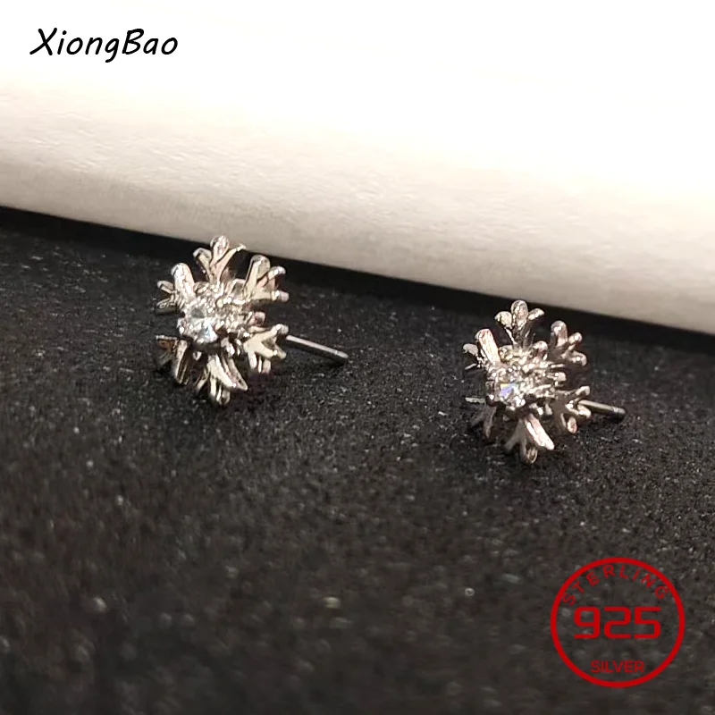 

Серьги-гвоздики «Снежинка» из стерлингового серебра 925 пробы, новые, модные, элегантные, с кубическим цирконием, в стиле панк, для женщин и девушек, 2026