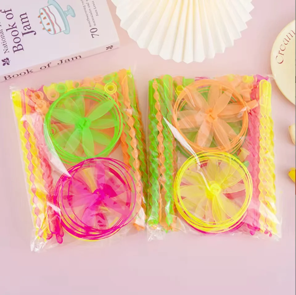 20pcs Hand pushed UFO Fairy Plastic Rotating Ring Flying Apsara Training Children's Sports Toys Student Gifts Outdoor Children