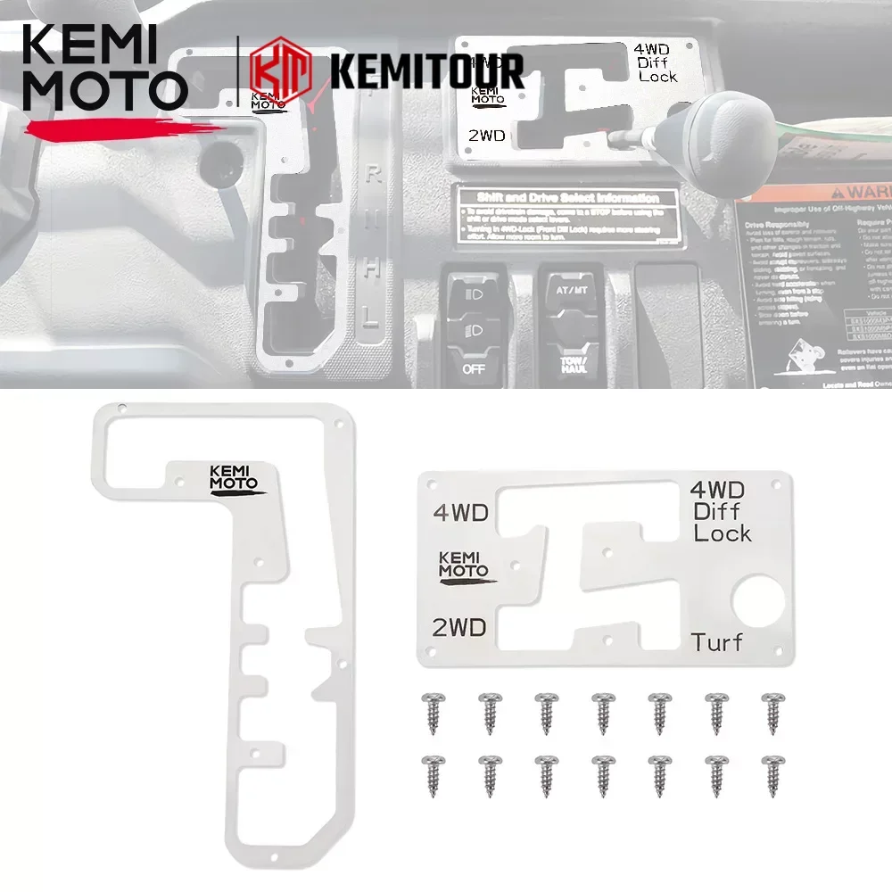 

KEMIMOTO UTV Shift Plate Silver 304 Stainless Steel Shifter Gate Compatible with Honda Pioneer 1000-6 DELUXE CREW 2023