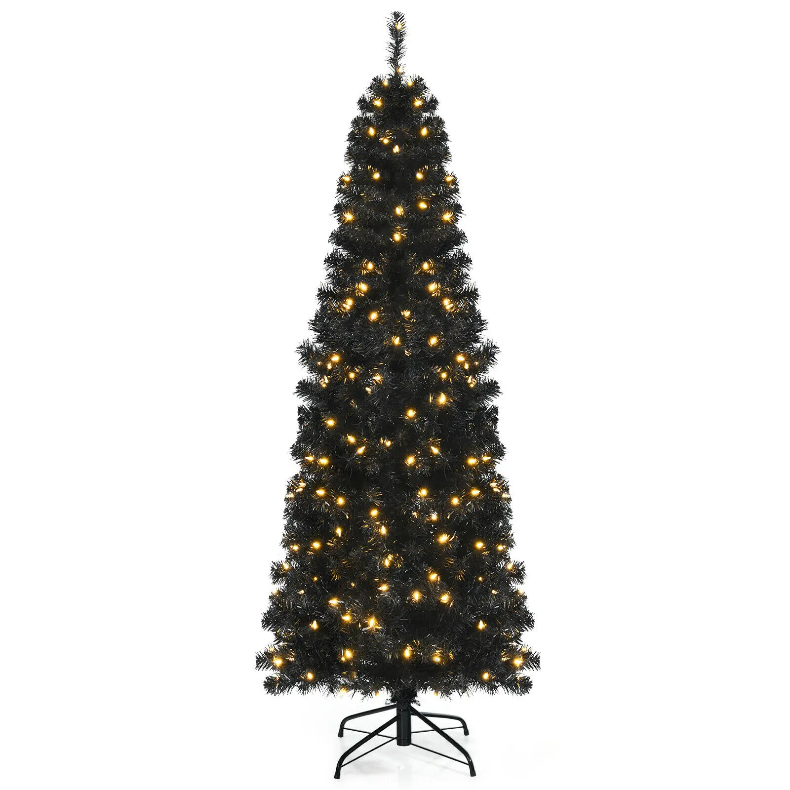 

Costway 6/7ft Green Iridescent Tinsel Artificial Christmas Tree w/ 736 Branch Tips