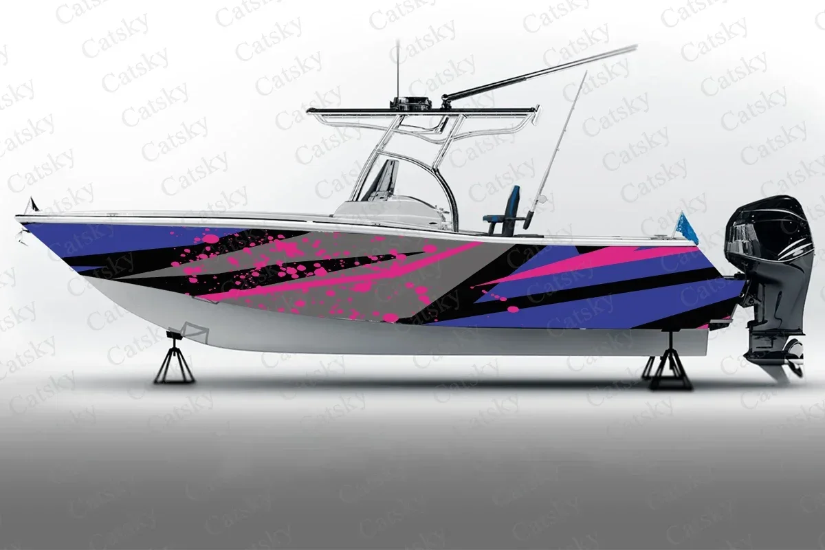 Colorful Ink Splash Vector Graphic Abstraction Boat Sticker Vinyl Ship Pontoon Deck Boat Fishing Decorative Pontoon Boats Decal