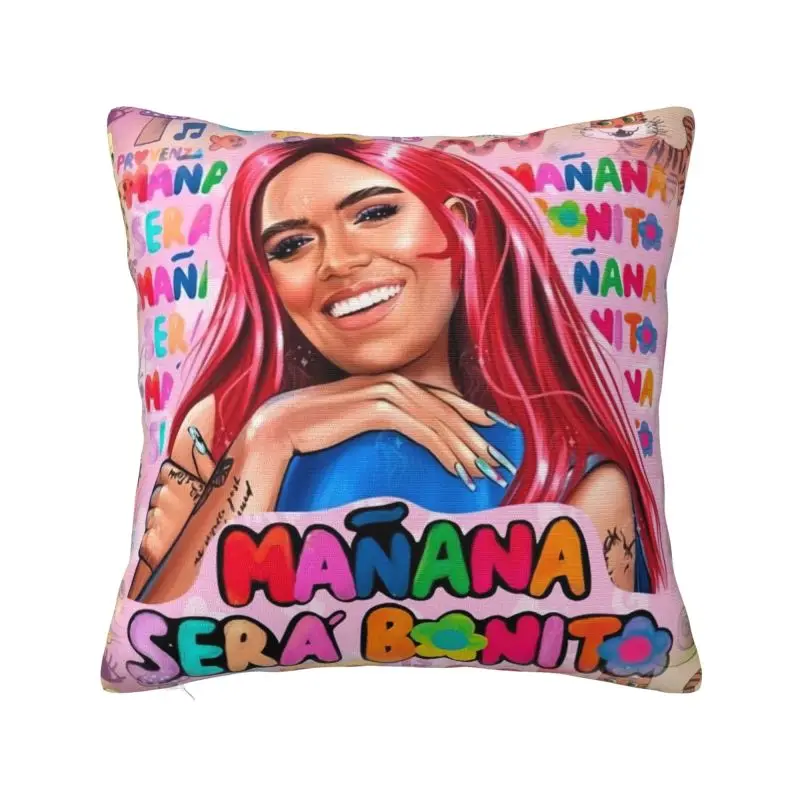 Modern Manana Sera Bonito Karol G Colombian Singer Cushion Cover Soft Colombian Singer Throw Pillow Case Decoration