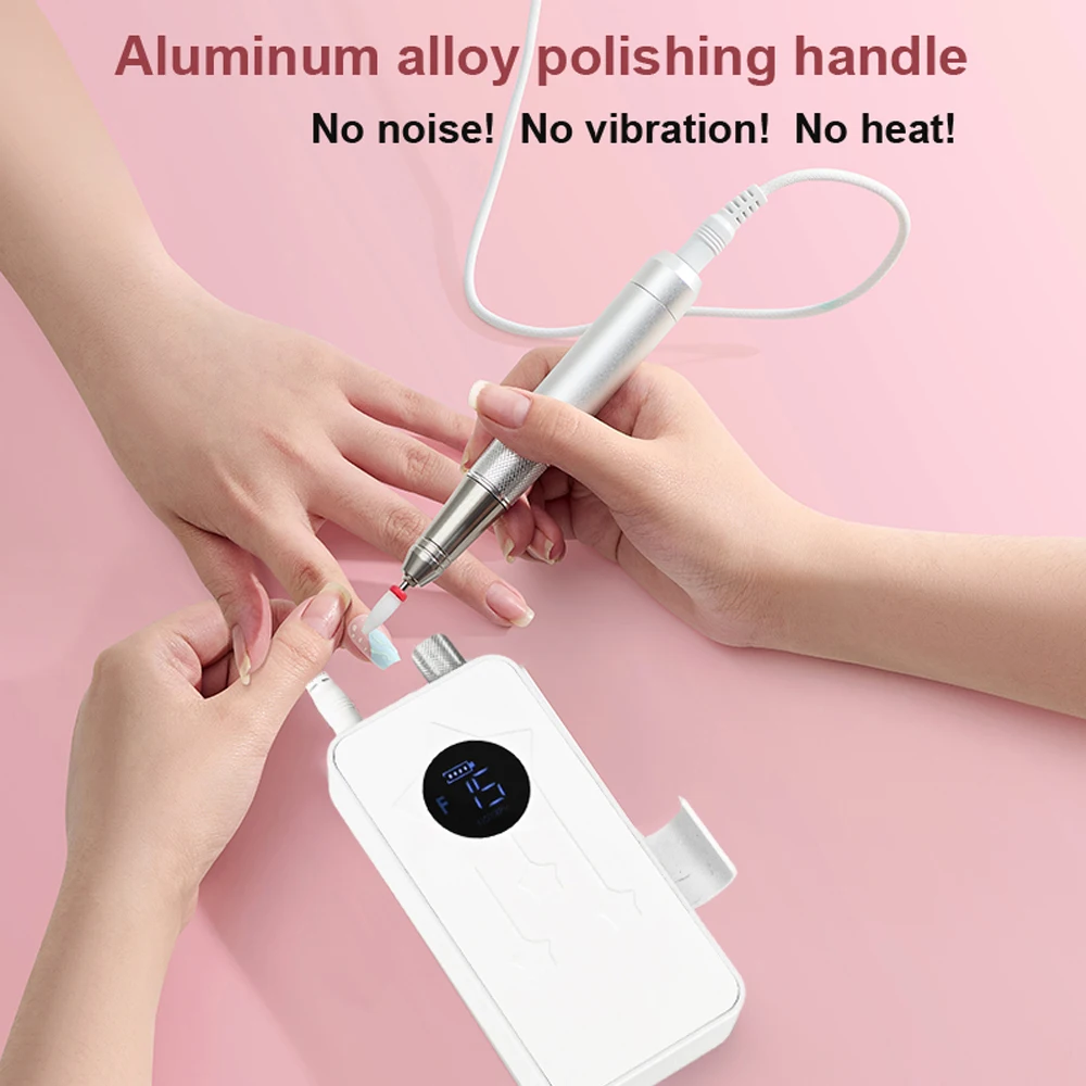 40000 giri/min trapano per unghie trapano ricaricabile levigatrice per unghie senza fili per manicure pedicure nail art macchina per unghie professionale a basso rumore