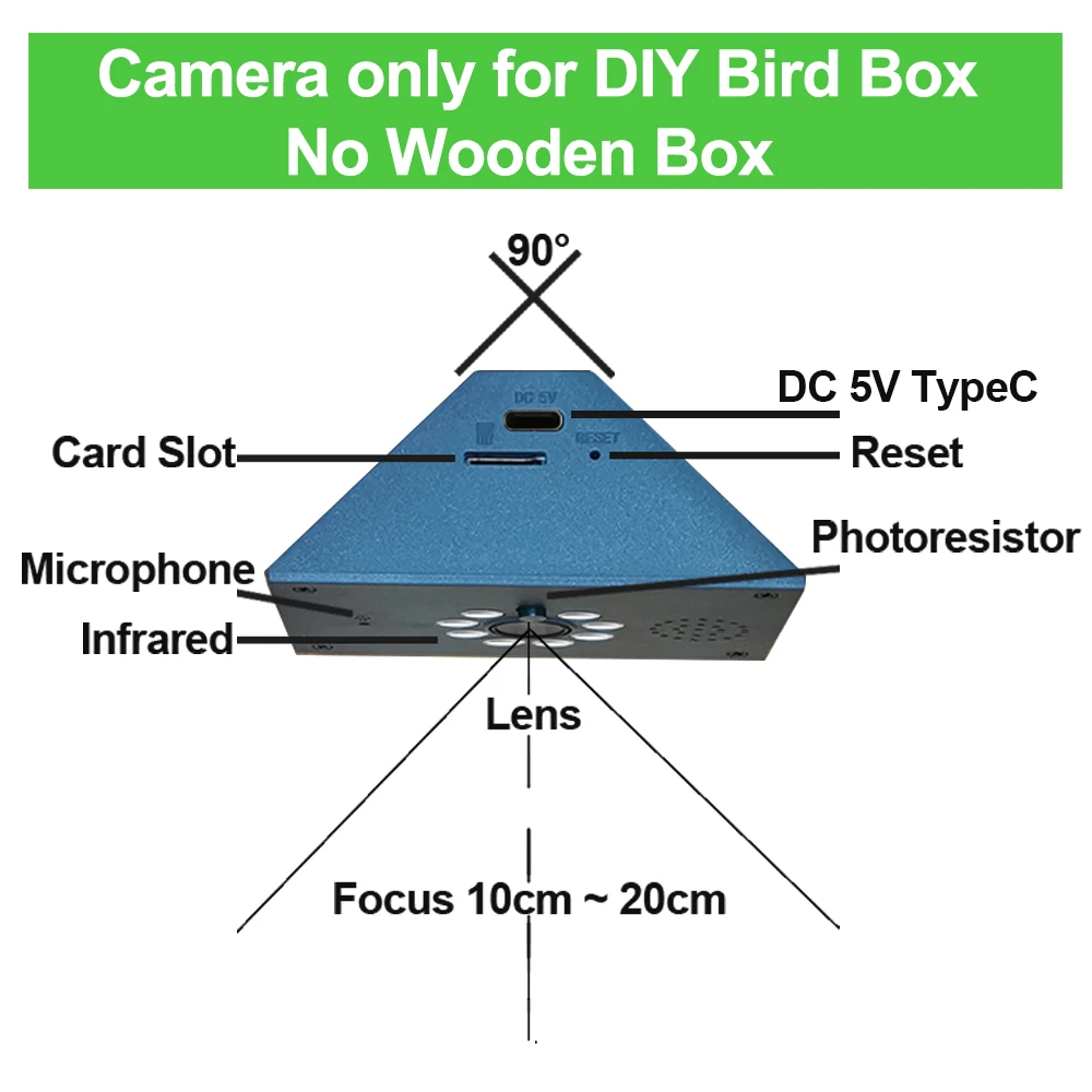 Tuya Smart Life WiFi HD Camera voor Vogelhuis, Draadloze APP Afstandsbediening, Live View, Nachtzicht, Plug-in Voeding, Eenvoudige Installatie, DIY Cadeau - afbeelding 1