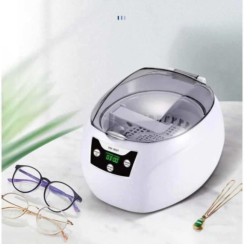 42KHz เครื่องทําความสะอาดอัลตราโซนิกในครัวเรือนแว่นตาอัลตราโซนิกแผงวงจรทําความสะอาดฟันปลอมนาฬิกาเครื่องประดับทําความสะอาด KM-900T