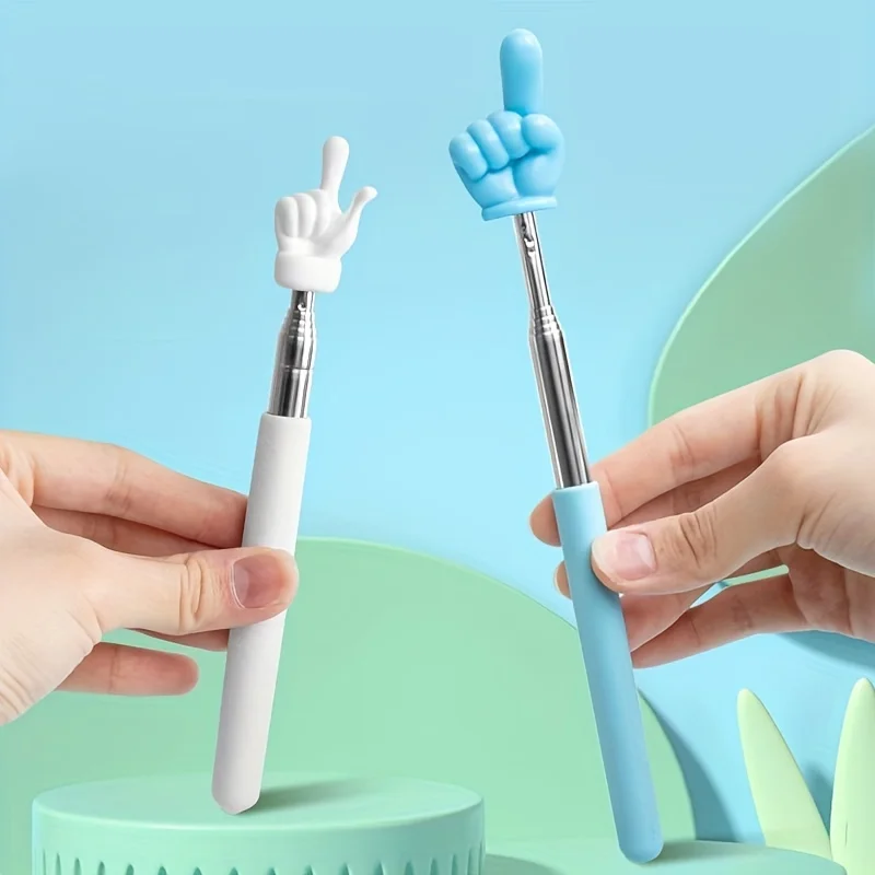 Teaching Stick For Teachers Classroom Finger Pointer Stainless Steel Telescopic Point Stick Presentation Whiteboard Hand Pointer