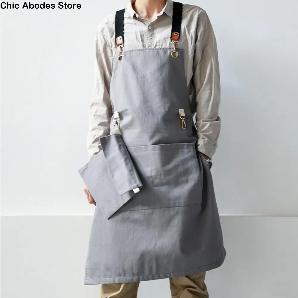 

Portable Adjustable Work Apron Multi-Pocket Household Kitchen Aprons with Tool Pockets Cooking Aprons For Men Woman