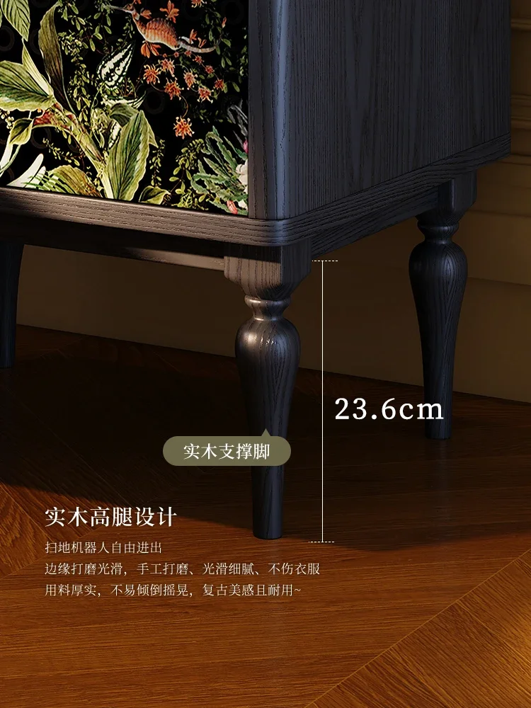 طاولة بجانب السرير من الخشب الصلب الفرنسي القديم، وأريكة غرفة المعيشة على طراز العصور الوسطى وخزانة جانبية وغلاية متكاملة من الجانب قليلة #3