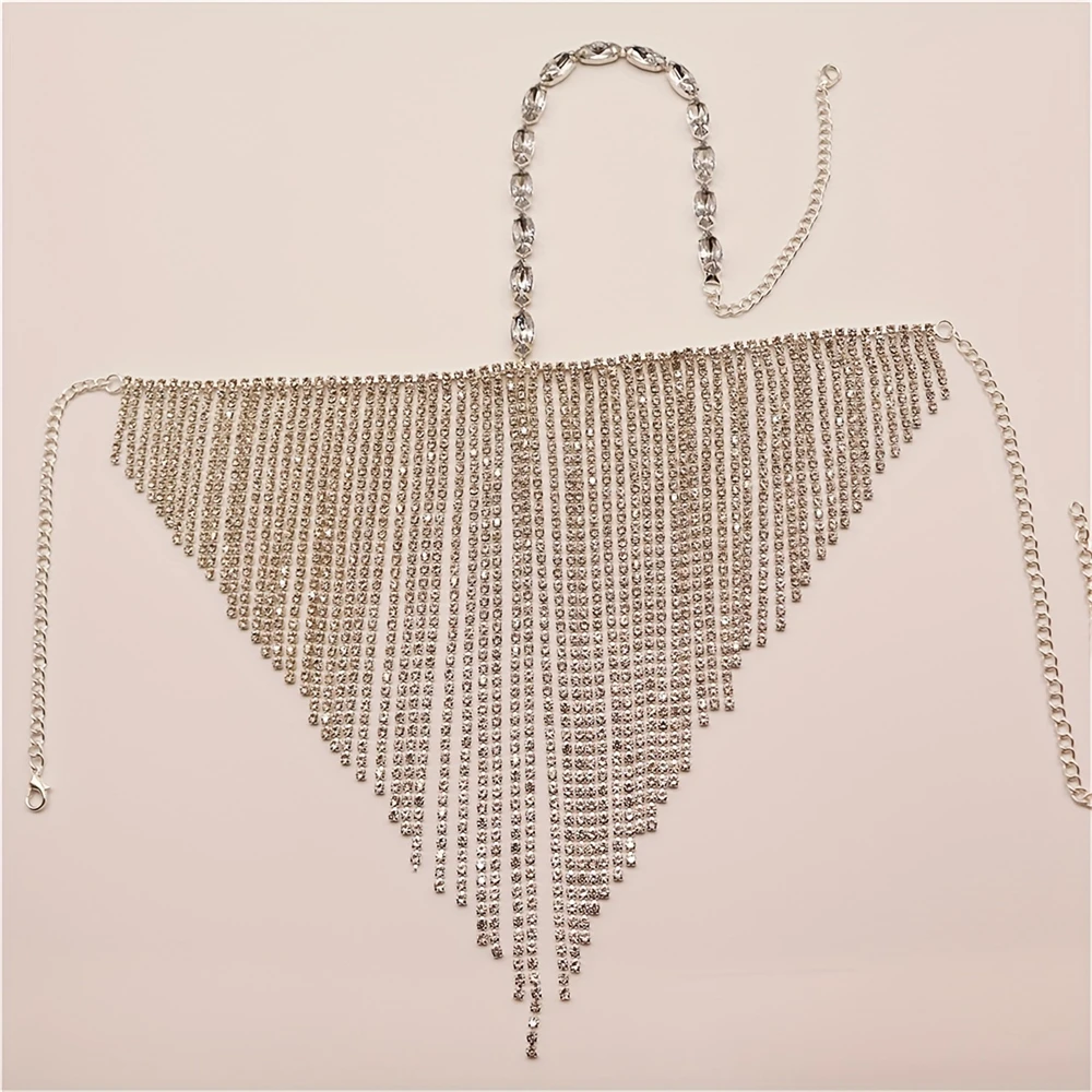 Exquisite Shiny Black Tassel Rhinestone Mask Jewelry Fashion Nightclub Party Crystal Jewelry Ball Dressing Accessories