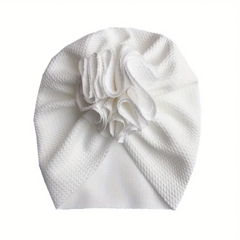 

Soft Floral Print Baby Girls Turban Hat, Elastic Stretchy Newborn Head Wrap Beanie, Breathable Infant Headband Cap for Daily Wear & Newborn Photography Props