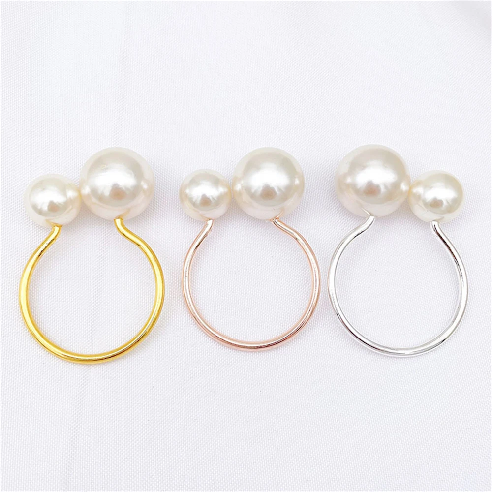 Dvinana 6/12/24Pcs Pearl Napkin Rings Gold Napkin Ring Holders for Wedding Party Formal or Casual Dinning Table Decor HWP23