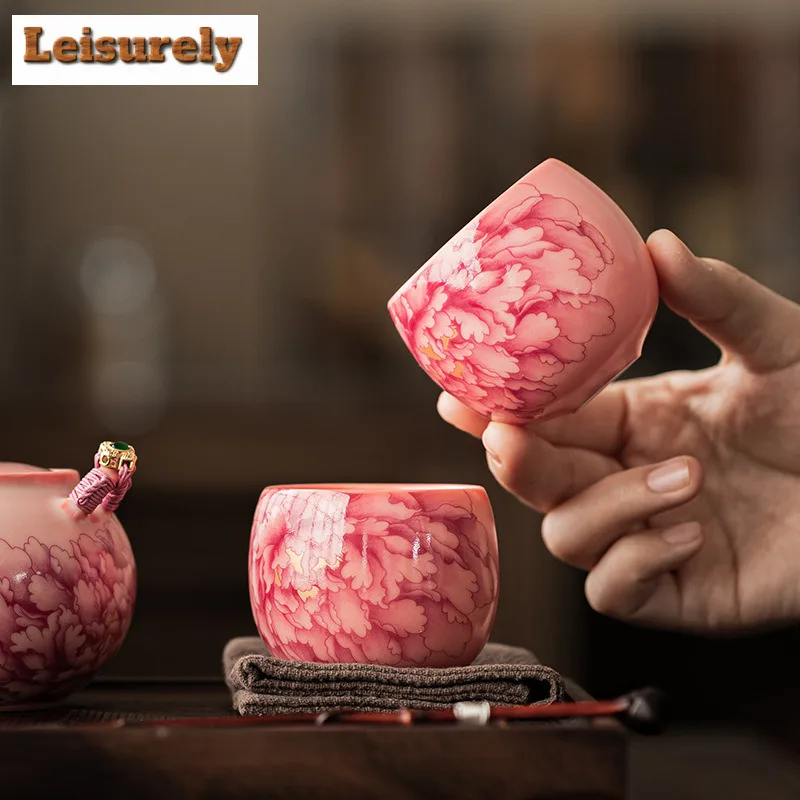 Pig Fat Jelly Powder Teacup Antique Tea Bowl Sample Tea Cup Tea-tasting Personal Cup Chazhan Master Cups Teaware Accessories