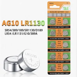 10-100pcs AG10 LR1130 Button Cell 1.5V Alkaline Batteries SR54 389 189 SR1130 389A LR54  for Remote Control Clock Watch Battery