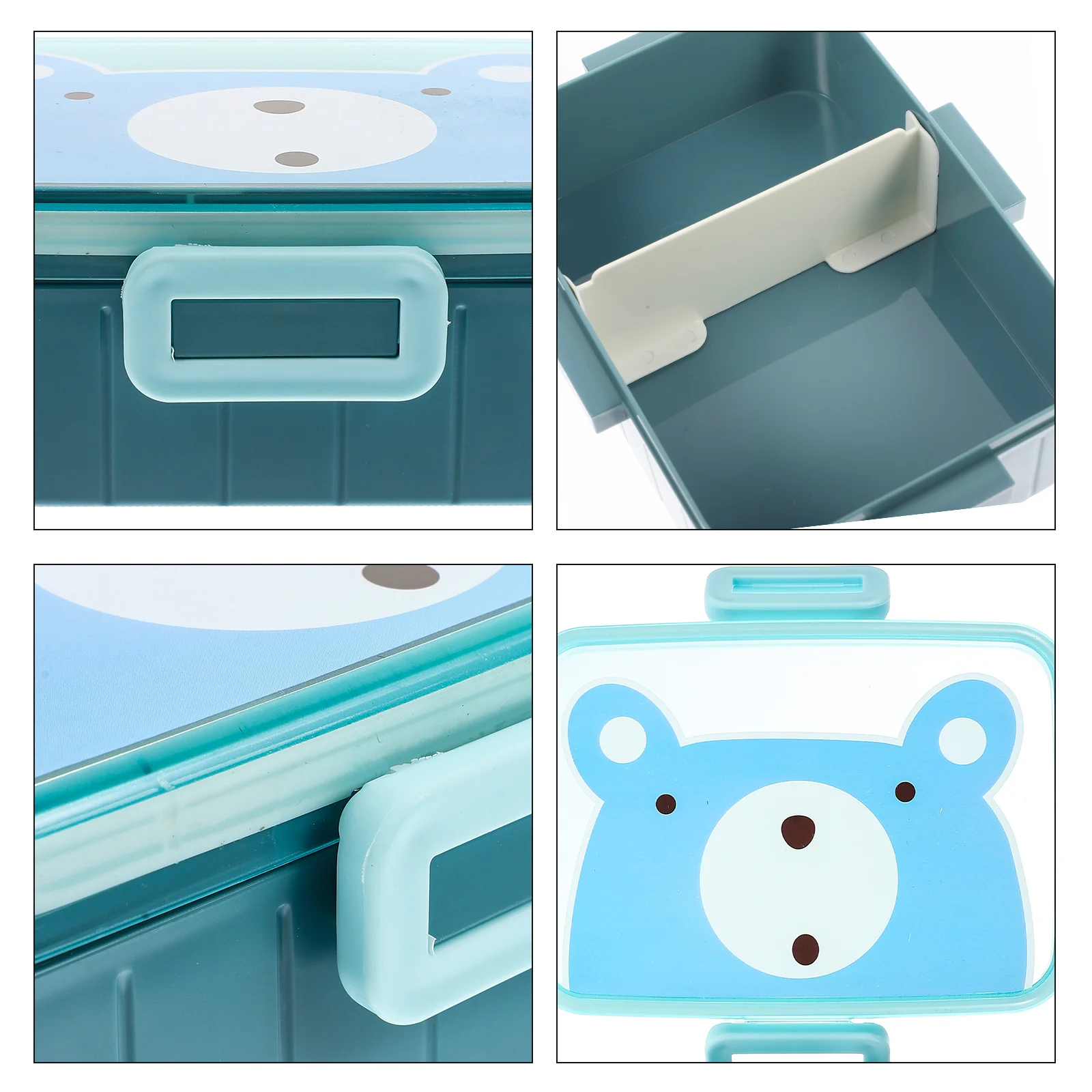 

Children Lunch Box Portable Bento Case Reusable Plastic Food Container with Sealing Buckle Large Capacity for Kids Meals Fruits