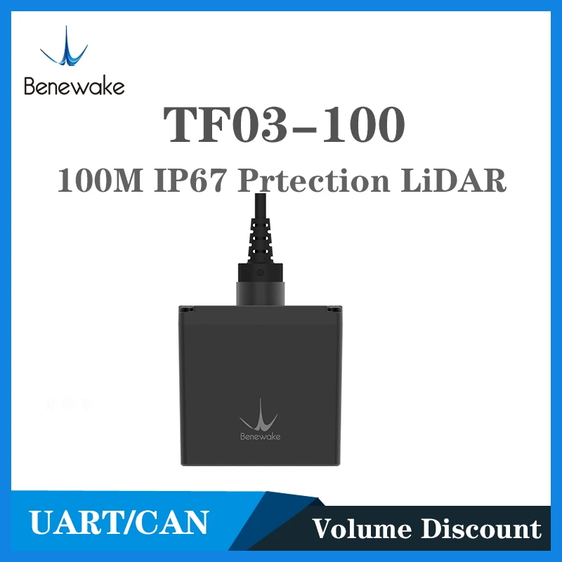 

Benewake IP67 distance lidar TF03-100 vehicle anti-collision uav fixed height industrial security lidar UART/CAN/IO,RS485/RS232