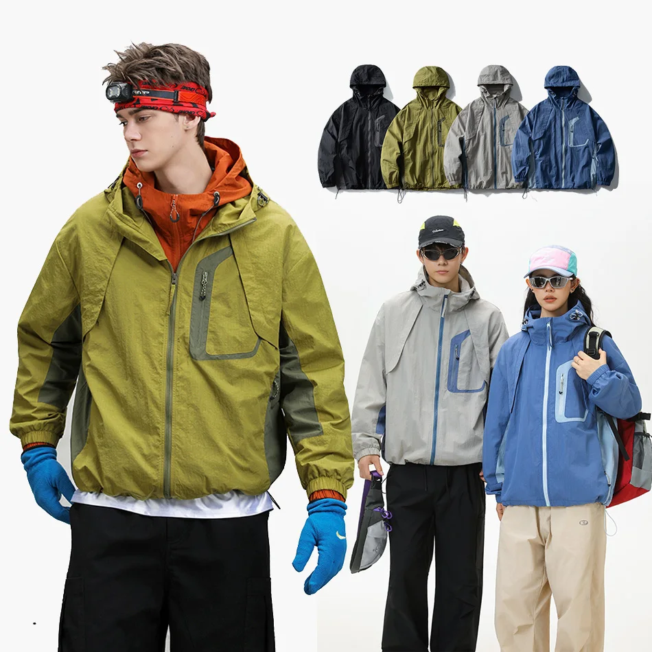 Berg Im Freien Wasserdichte Funktionale Kapuzenjacke Männer Frauen Streetwear Fashion Lose Beiläufige Sport Jacke Paar Mantel