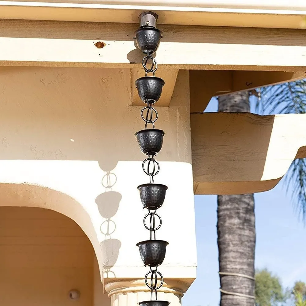 Cross-border metal rain chain pendant Temple drain water outlet Outdoor garden Eaves rain chain decoration