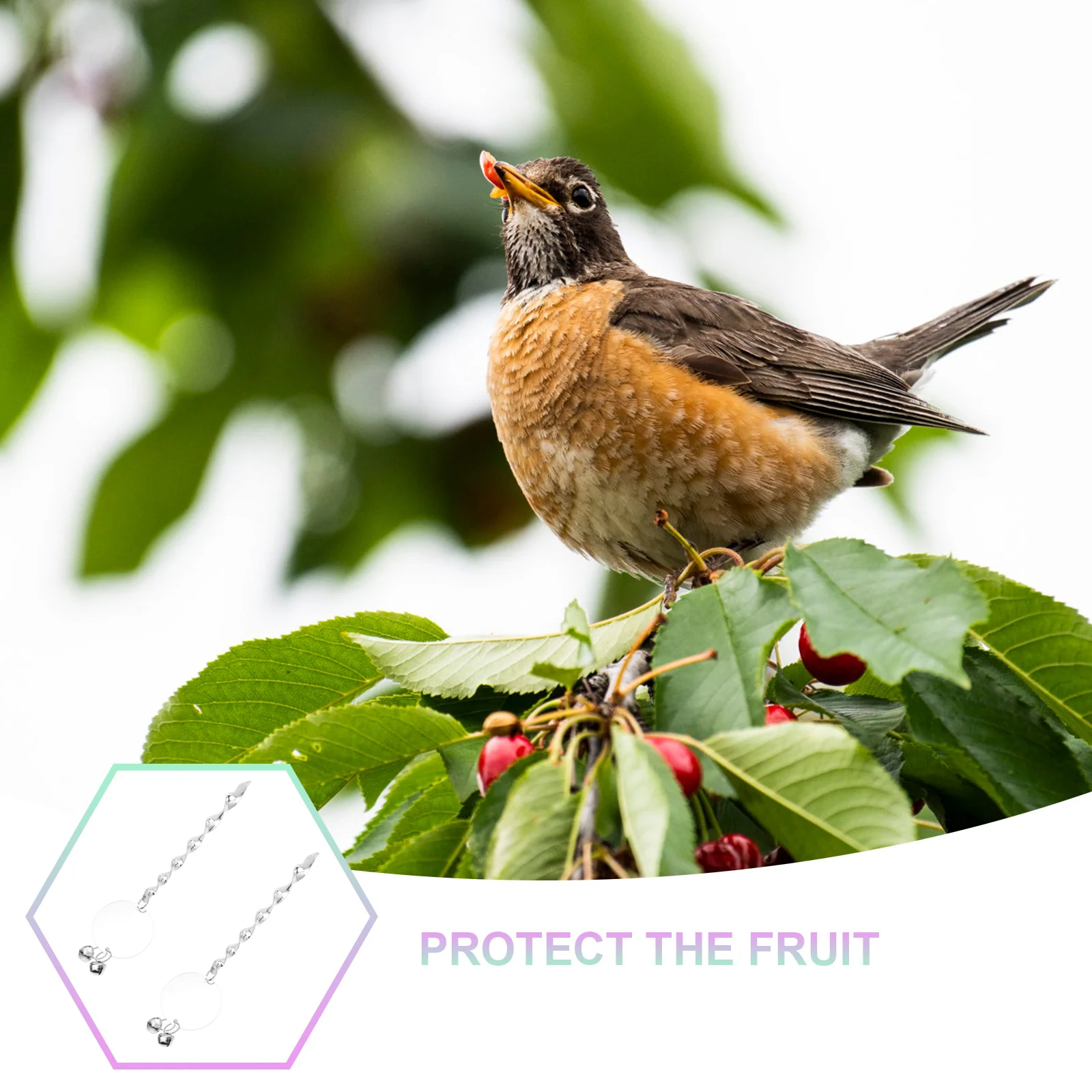

10 Pcs Devices Scare Rods Bird Repellent Devices Silver Acrylic Reflectors Bells Garden Scare Bird Tools Porch