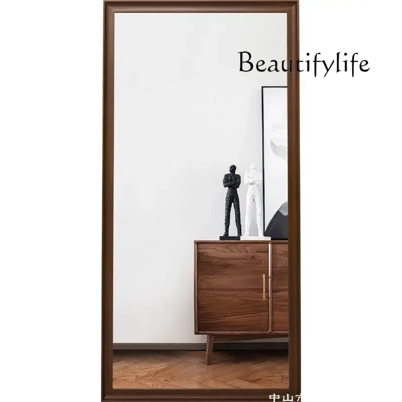 simple wind full body floor-to-ceiling medieval wooden frame wall hanging sticker whole wall dance mirror explosion-proof