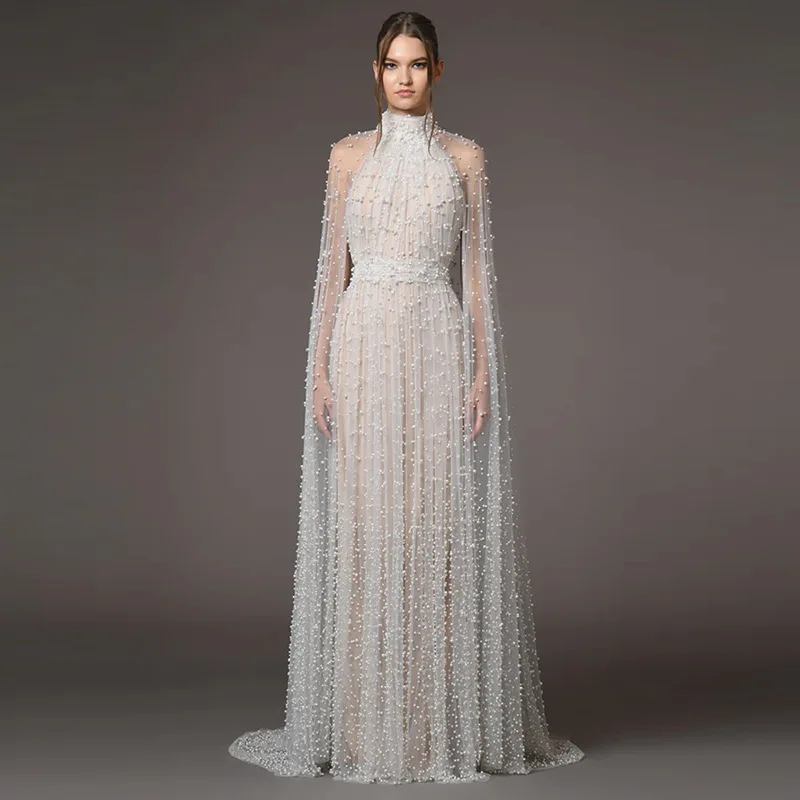 

Hot Selling Long Dress 2026 New European and American Fashion Heavy Industry Beads Mesh Long Dress