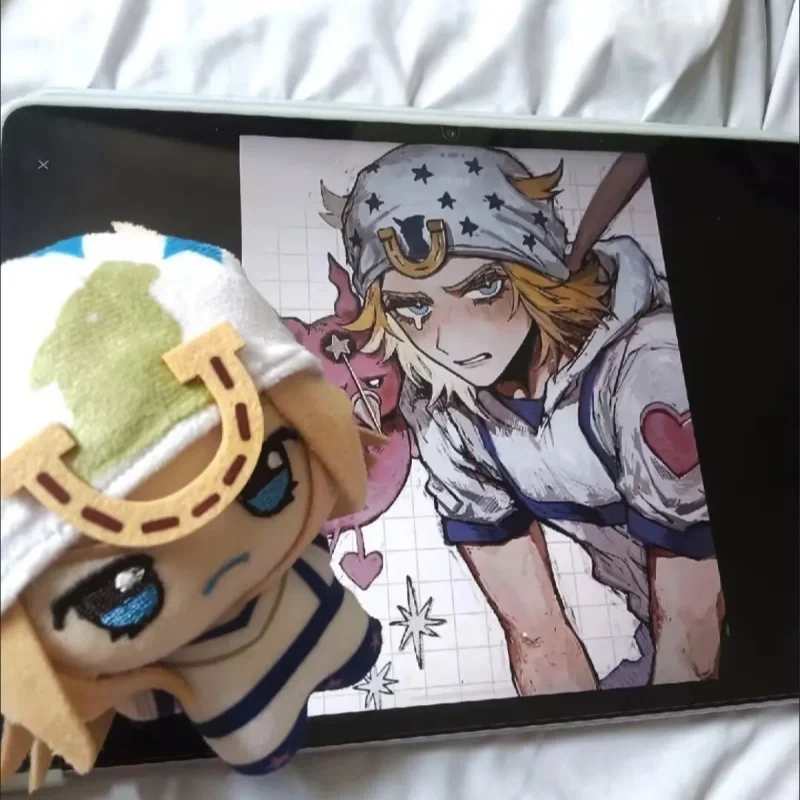 10cm Johnny Joestar Cotton Doll Cute Plush Doll Jojo'S Bizarre Adventure Merchandise Keychain Gift Toy Steel Ball Run