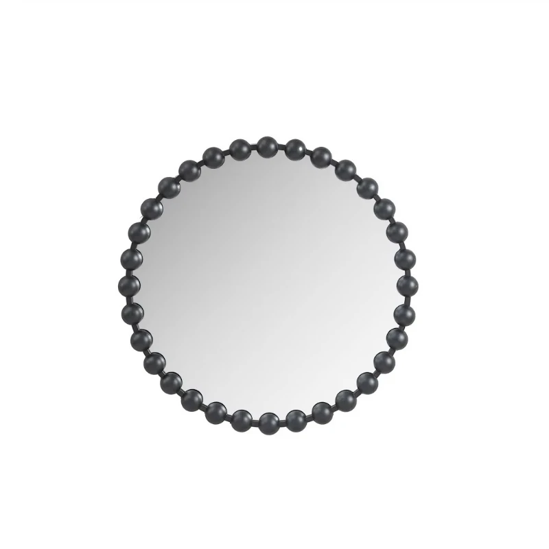 

Beaded round wall mirror 27 inches diameter, new decorative makeup mirror, iron beaded round wall mirror with metal ball