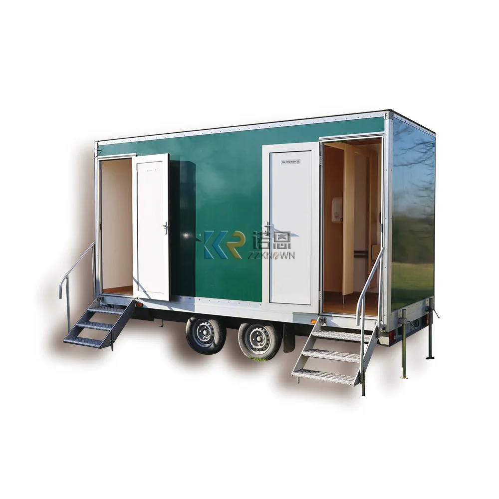 Discount Bilateral Folding 2 Room 20ft Mobile Toilet Trailer Portable Luxury Restroom with Mirror