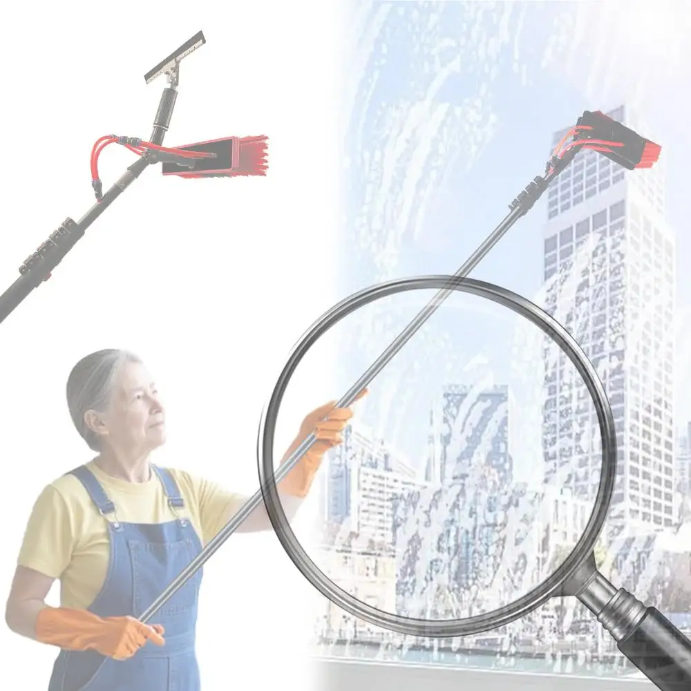

Water Fed Brush Kit Extendable Window Cleaning Pole Telescopic Cleaning Brush Kit Lightweight Solar Panel Washing Tool