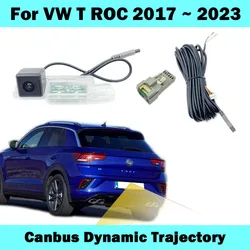 HICAMRUI Rear Reversing Camera for VW T ROC T-ROC 2017-2023 Canbus Dynamic Trajectory Camera Plug and Play without coding