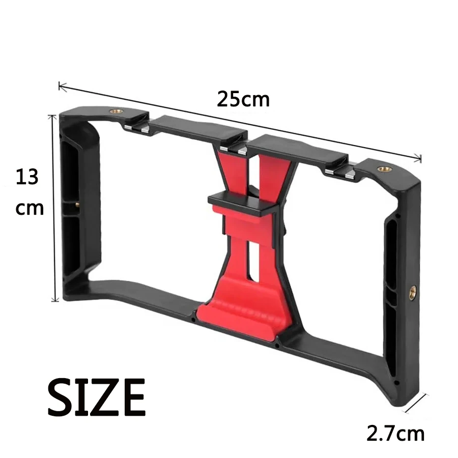 1PCS Phone Video Camera Cage Handheld Stabilizer Film Making Rig For SmartPhone Hand Grip Bracket Mobile Phone Stabilizer