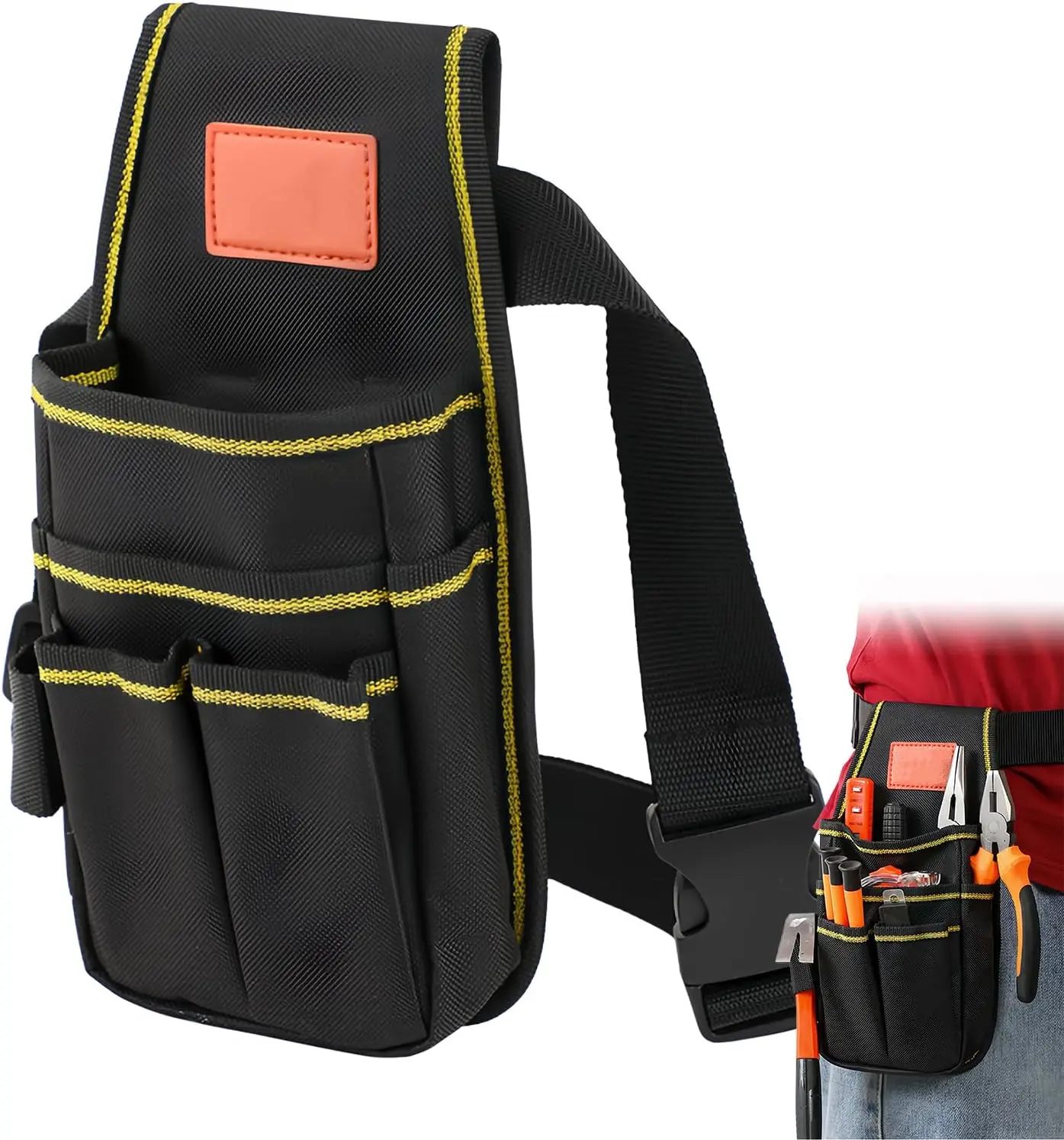 

Tool Bag with 32 inch Belt Multi-Purpose Tool Holder Organiser 600D Oxford Fabric for Carpenter Gardener Builder and DIY Enthusi